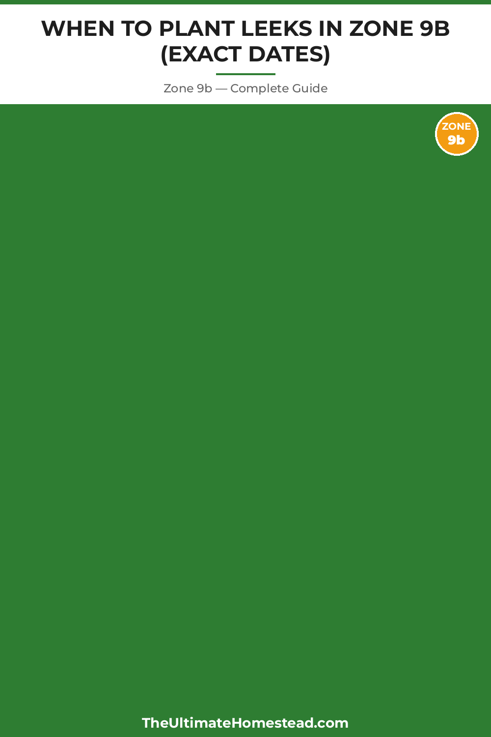 When to Plant Leeks in Zone 9b