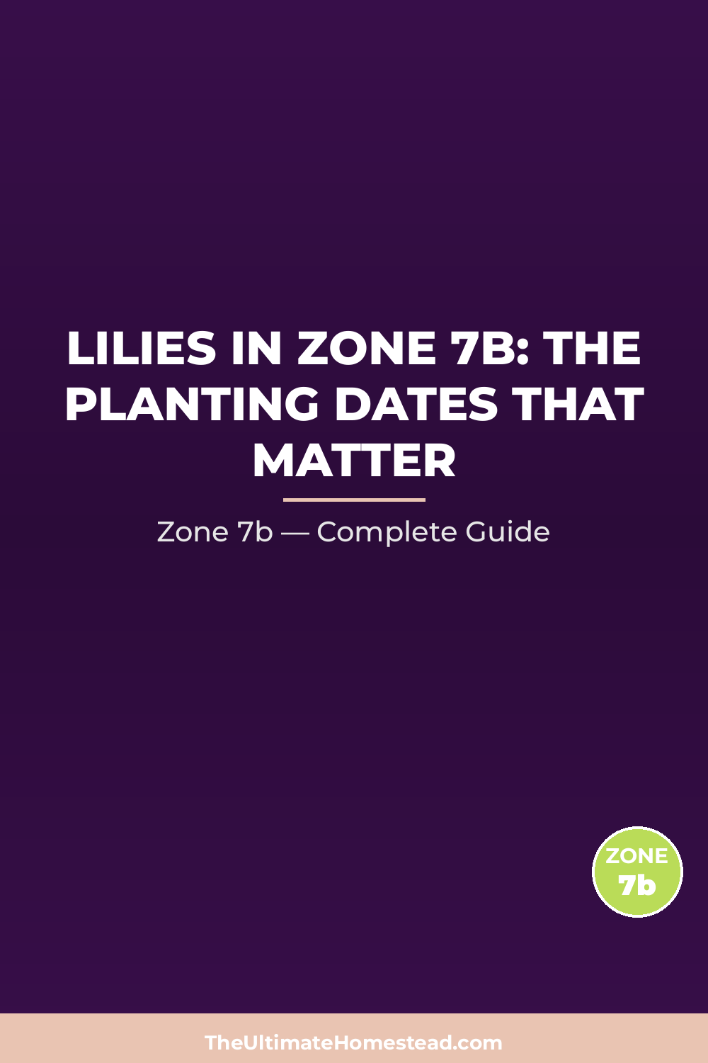 When to Plant Lilies in Zone 7b