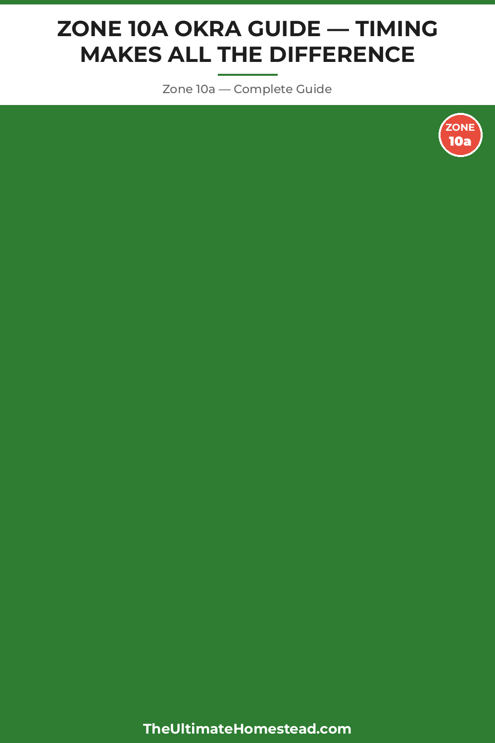 When to Plant Okra in Zone 10a