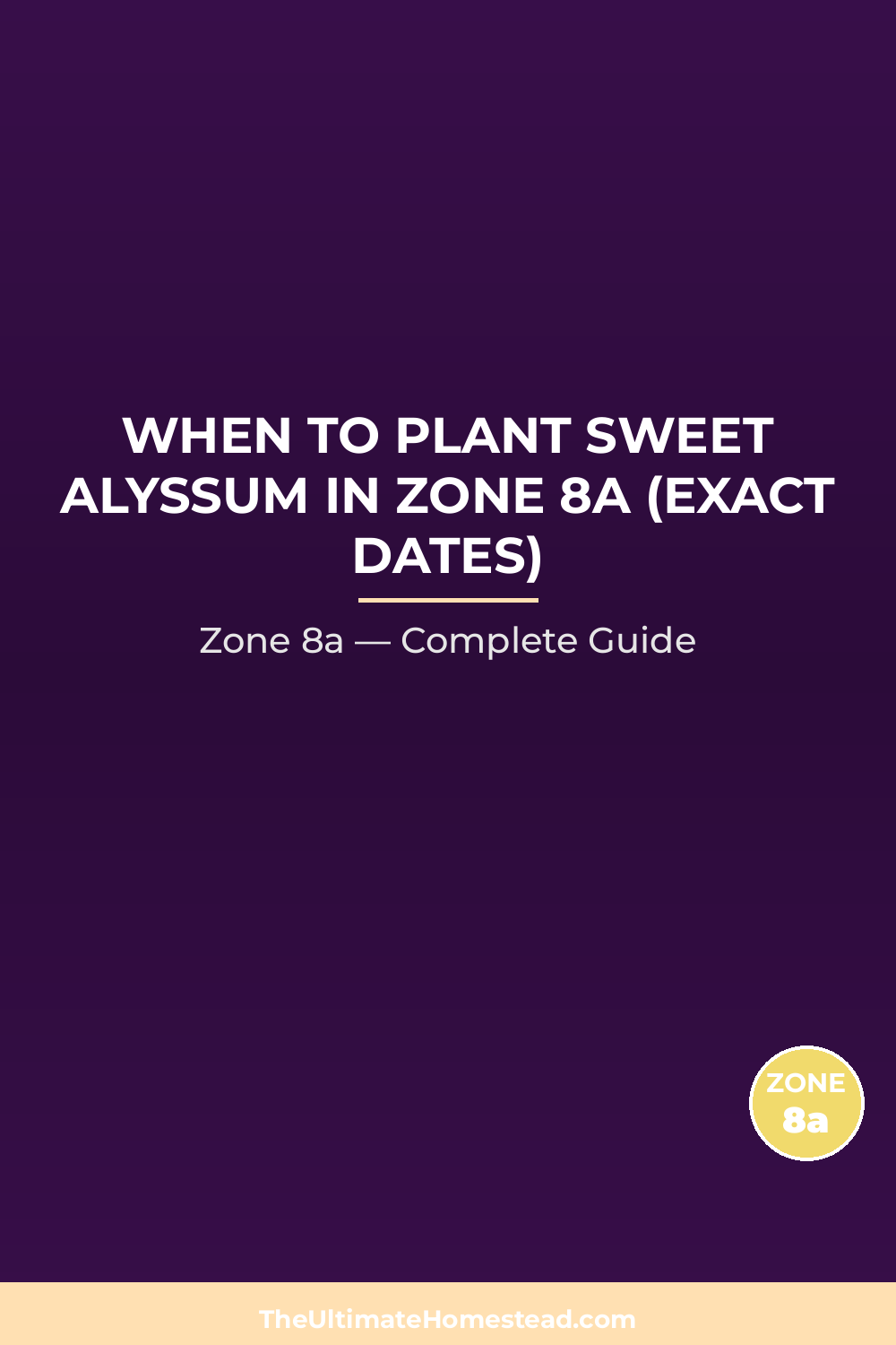 When to Plant Sweet Alyssum in Zone 8a