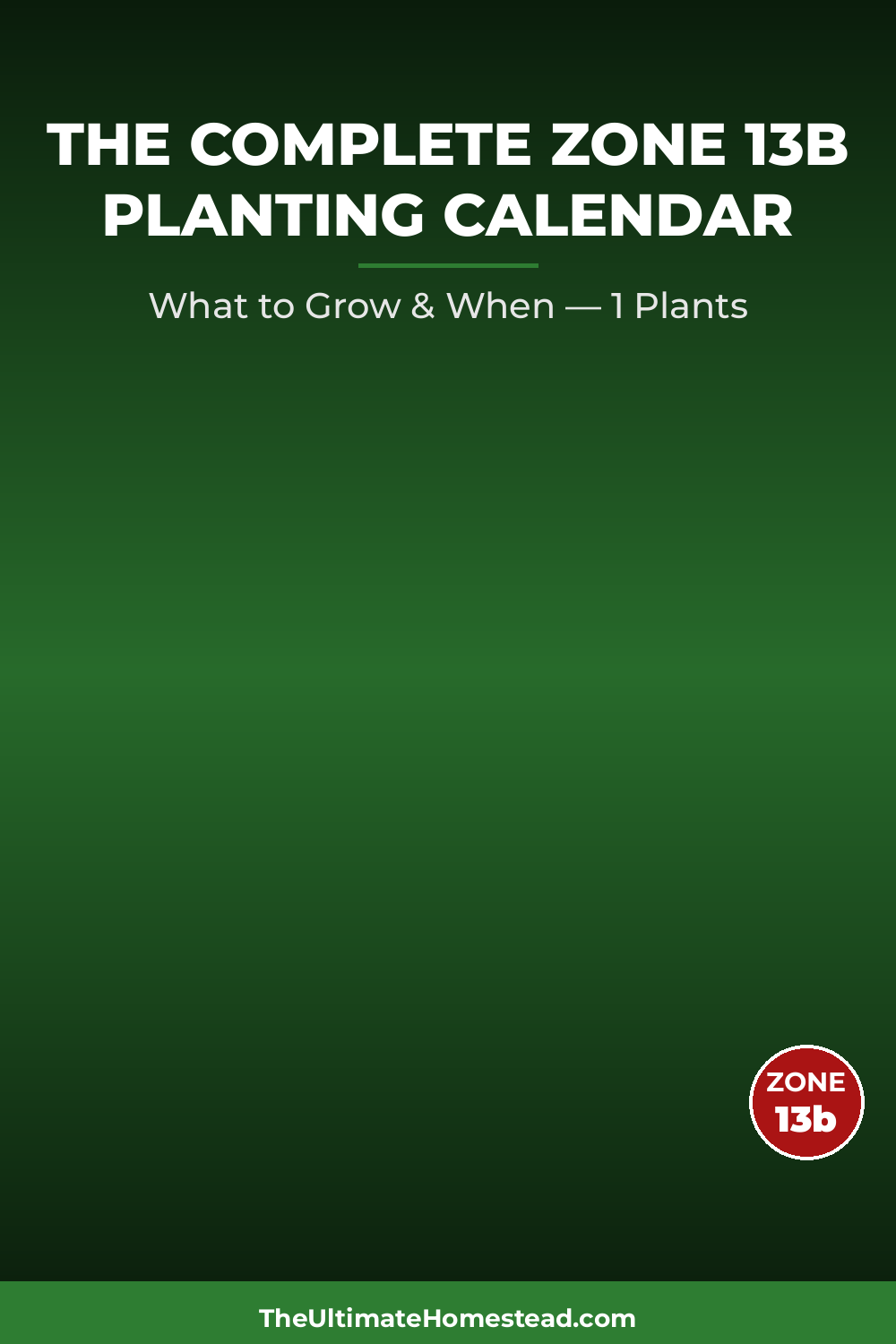 Zone 13b Planting Calendar