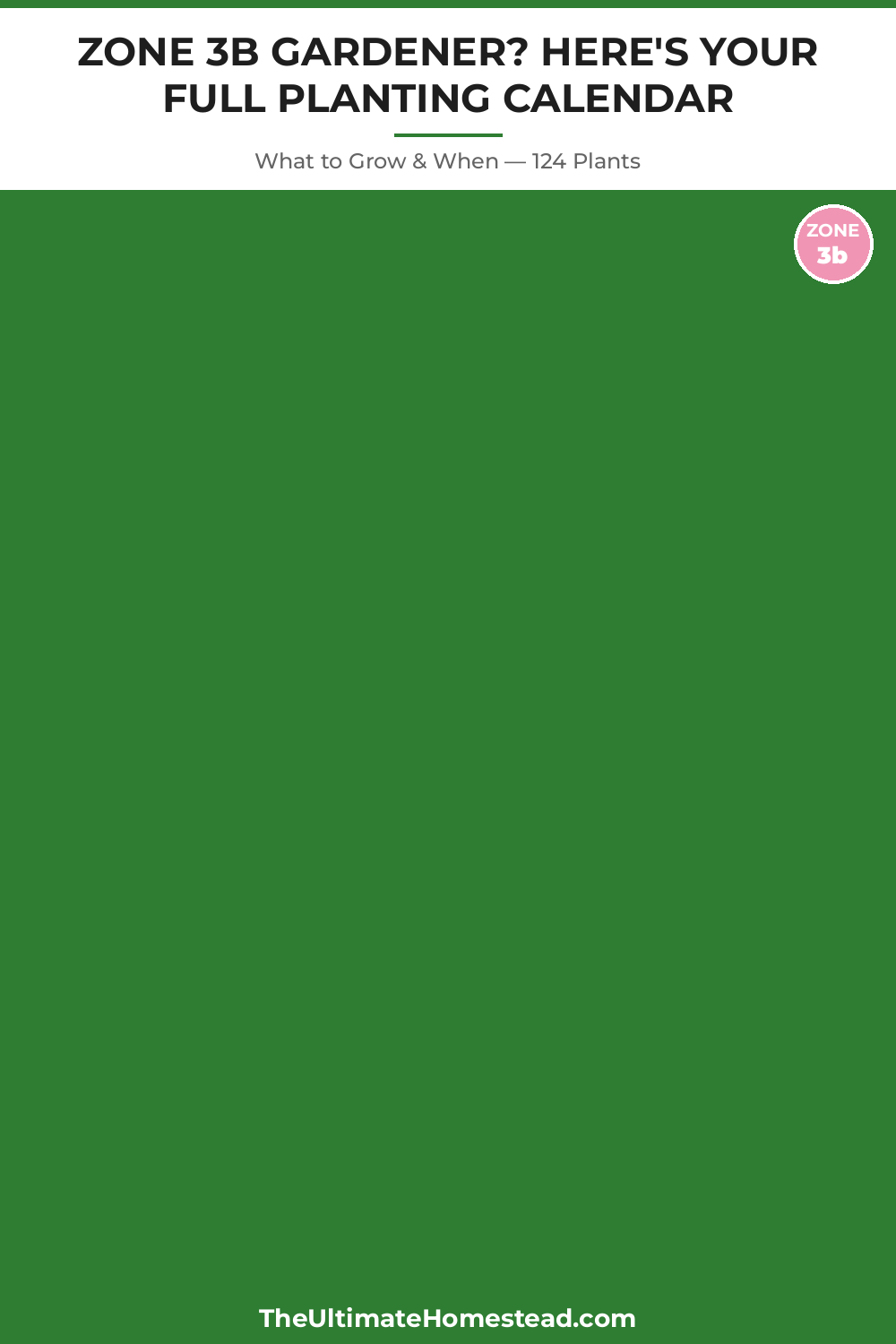 Zone 3b Planting Calendar