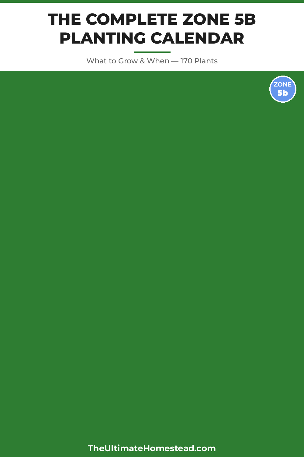 Zone 5b Planting Calendar