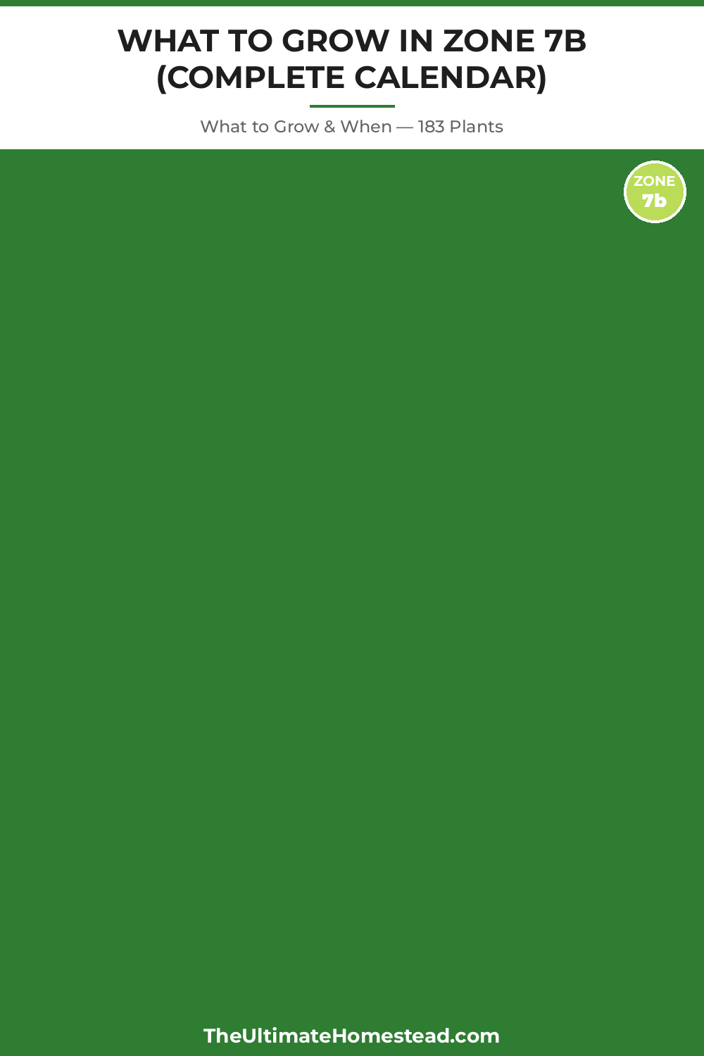 Zone 7b Planting Calendar