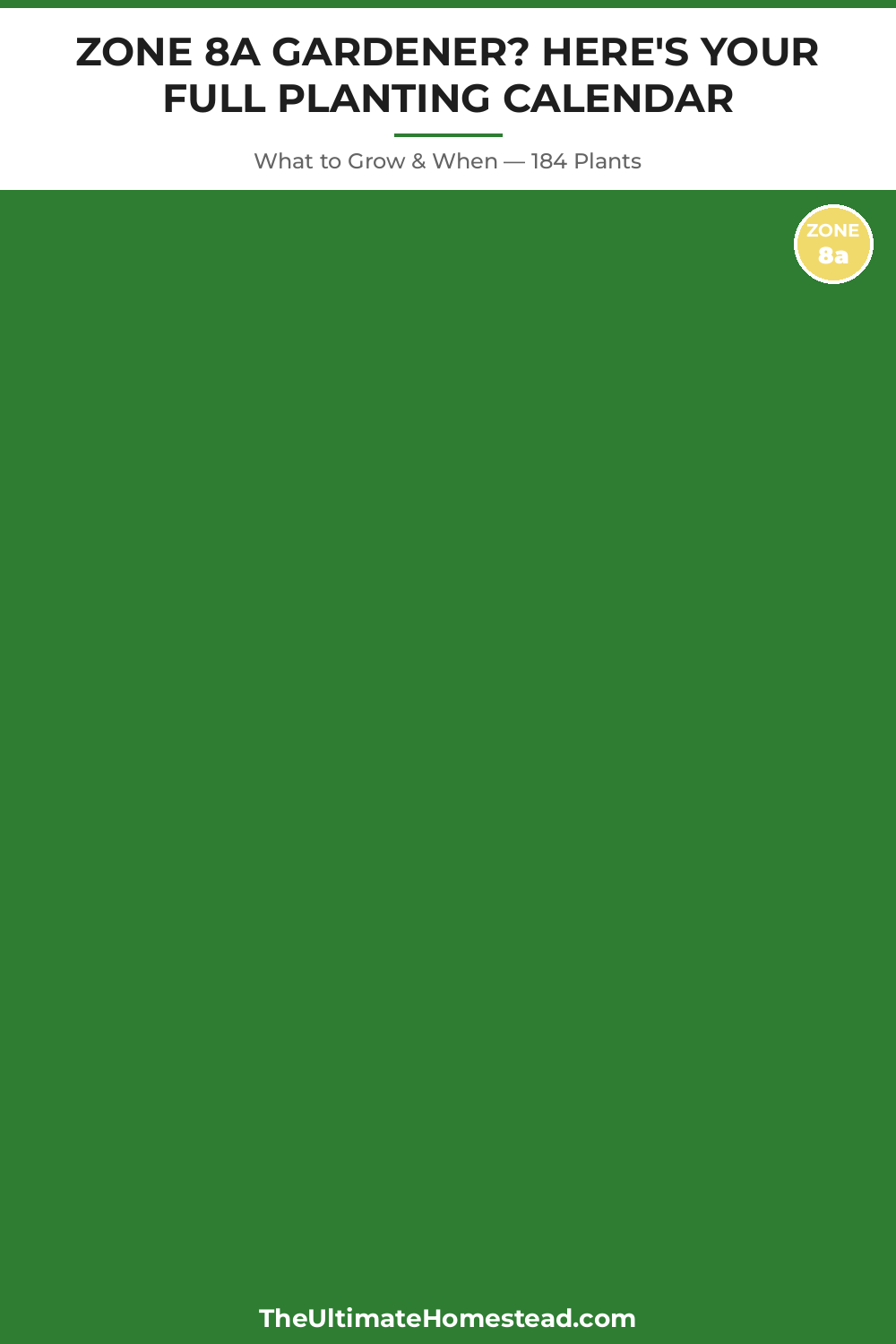 Zone 8a Planting Calendar