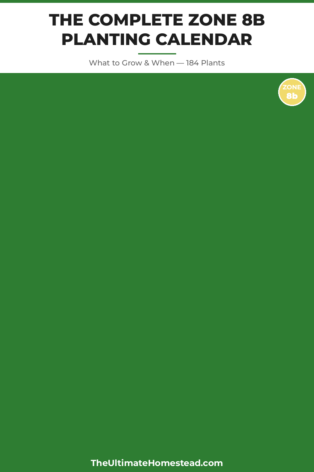 Zone 8b Planting Calendar