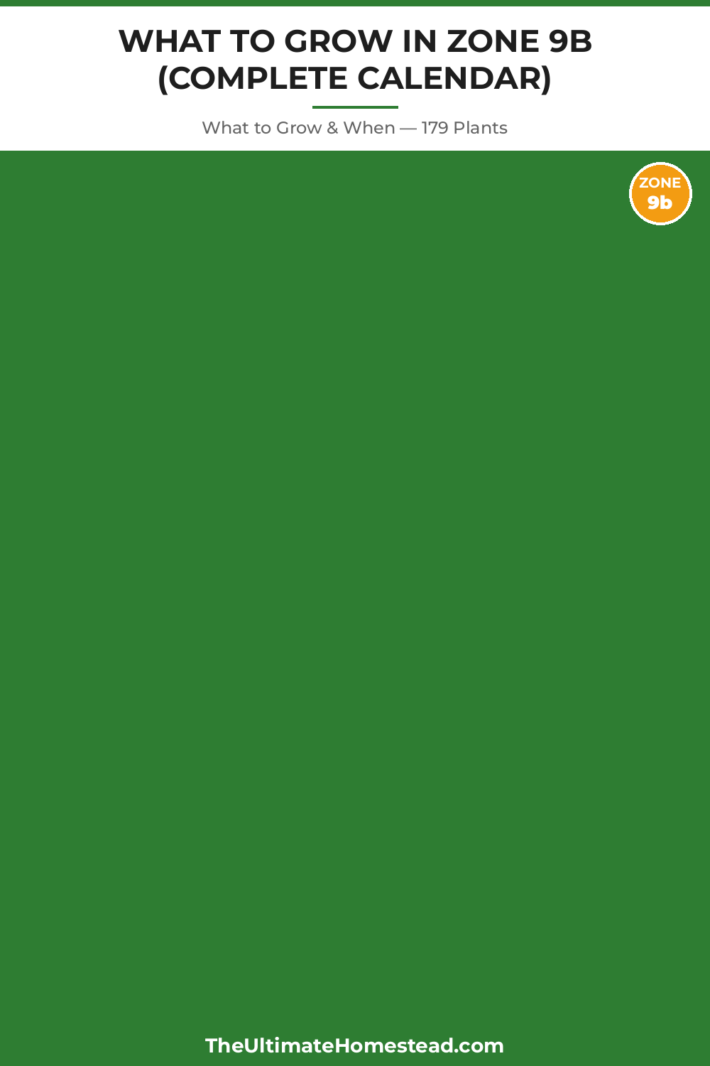 Zone 9b Planting Calendar